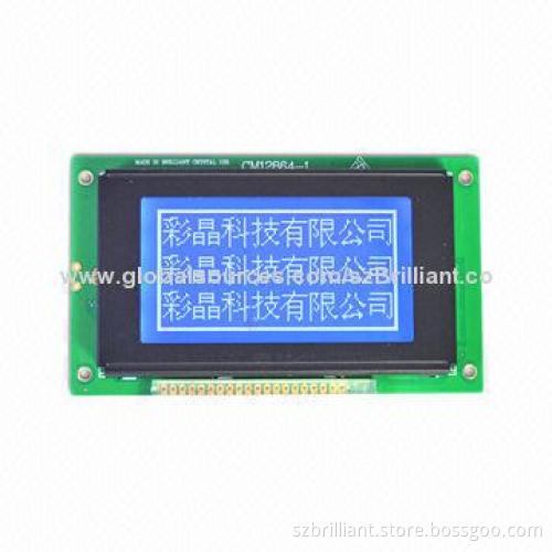 12864 STN Graphic LCD Module with Pins Connection, LED Backlight and Low-consumption